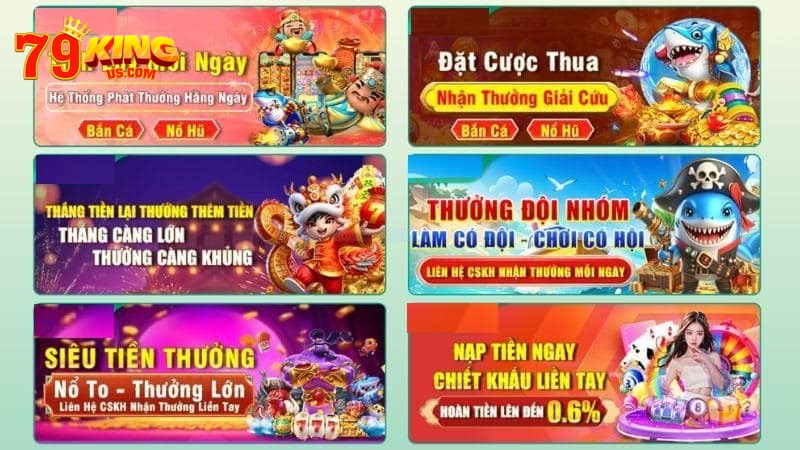 Cổng game 79KING còn nhiều hoạt động tặng thưởng lôi cuốn cho bet thủ.